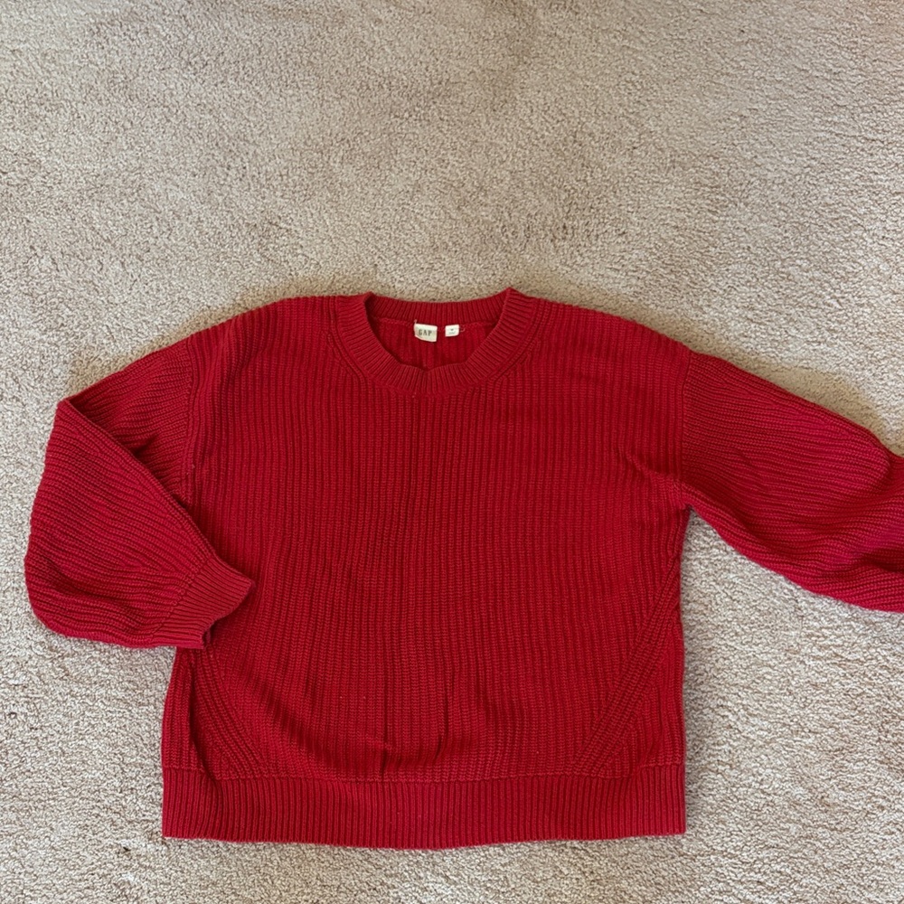GAP Vibrant Red Ribbed Sweater